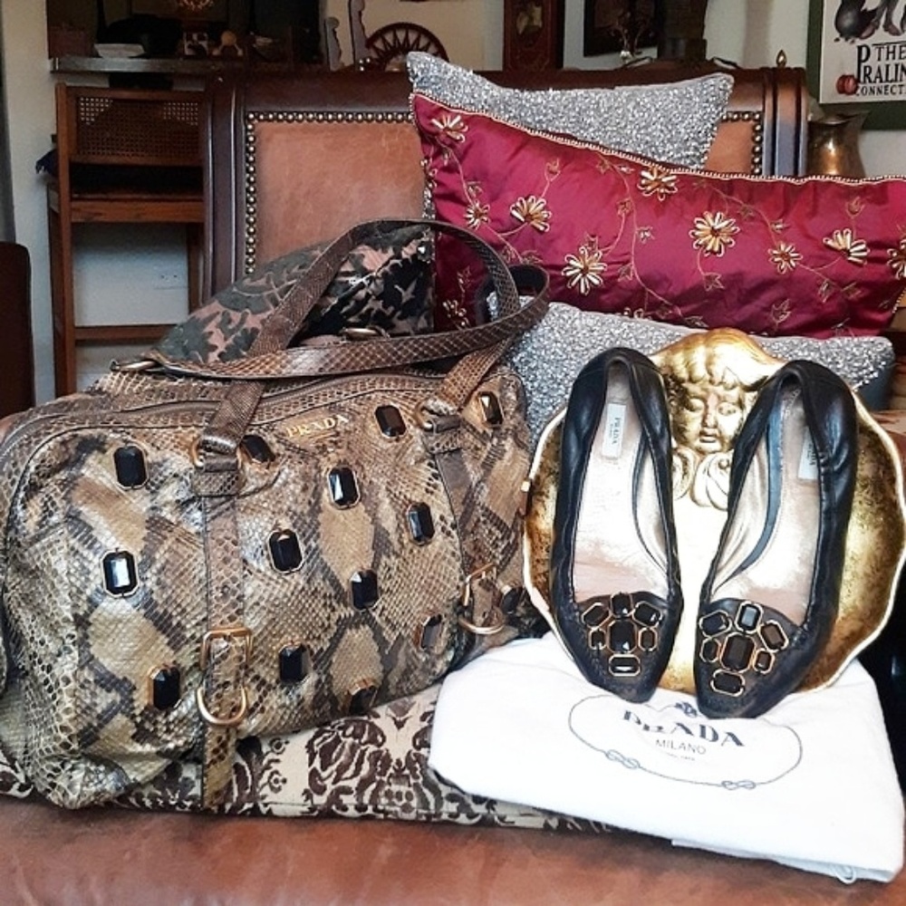 SOLD.🔥PRADA PITONE PIETRE+FLATS - Picture 3 of 9